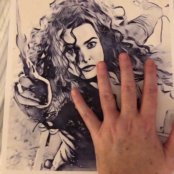 BELLATRIX LESTRANGE B&W ART PRINT - Picture 2 of 2